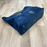 Neiman Marcus Navy Suede Solid Tote Handbag