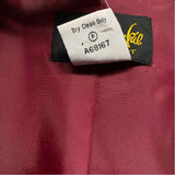 Bob Mackie Warable Art Women's Size 1X Red Embossed Beaded Button Up Jacket