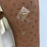 Ancient Greek Sandals Size 38-7 Women's Gold Solid Strappy Sandals