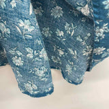 Lauren Ralph Lauren Size L Women's Blue Floral Button Up Short Slv Shirt Dress