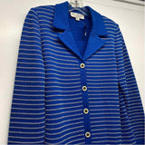 St. John Collection By Marie Gray Women's Size 8-M Blue-White Stripe Jacket