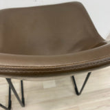 Counter Height Solid Brown Faux Leather Stool - Set of 2