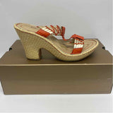 Born Crown Size 8 Women's Beige-Orange Shimmer Espadrille Sandals