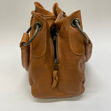 Wanderers Caramel Leather Solid Satchel Handbag