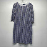Saint James Size M Women's Blue-Multi Pattern 3/4 Sleeve Dress