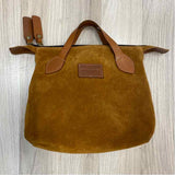 Parker Thatcher Small Charlie Caramel Suede Solid Satchel Handbag
