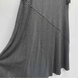 Soft Surroundings Size L Women's Gray-Black Stripe Maxi Dress