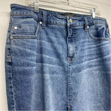 Liverpool Size 16 Women's Light Blue Washed Pencil-Maxi Skirt