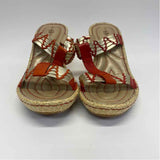 Born Crown Size 8 Women's Beige-Orange Shimmer Espadrille Sandals