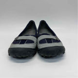 Lands' End Size 6 Women's Gray-Navy Patchwork Mary Jane Shoes
