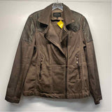 Montanaco Women's Size L Brown Solid Zip Up Jacket