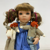 Linda Steele Annabelle Doll Holding 2 Rag Dolls Signed in 18K Gold Ltd. Ed.