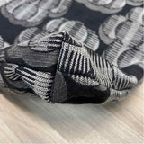 Maruca Black-Gray Fabric Pattern Shoulder Handbag