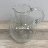 Tiffany & Co. Frosted Crystal Pitcher w Etched Lily of the Valley Pattern