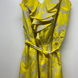 Express Size M Women's Gray-Yellow Pattern Sleeveless Dress