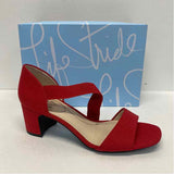 Life Stride Size 7.5 Women's Red Solid Strappy Heels