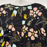 Title Nine Size Xl Women's Black-Multi Floral 3/4 Sleeve Dress