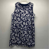Talbots Size 22-3x Women's Navy-White Pattern Sheath Dress