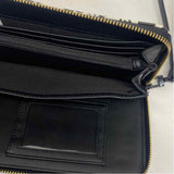 Betsey Johnson White-Black Faux Leather Hearts Zip Around Wallet