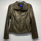 Elie Tahari Women's Size M Copper Shimmer Moto Jacket