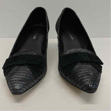 Donald J Pliner Size 7.5 Women's Silver-Black Pattern Kitten Heel Shoes