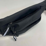 Gaston Luga Black Solid Polyurethane Fanny Pack