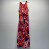 Eliza J Size 8-M Women's Coral-Multi Pattern Maxi Dress