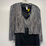 Alex Evenings Size 12-L Women's Black-Silver Shimmer 2 Piece Dress