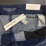 Chico's Size 2.5-14 Women's Blue Solid Trouser Jeans