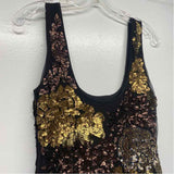 Hale Bob Size S Women's Black-Gold Sequin Sheath Dress