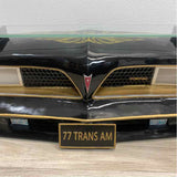 Black Pontiac Trans Am Floating Wall Glass Shelf w LED Headlights