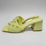 Marc Fisher Size 9 Women's Lime Studs Slip On Sandals