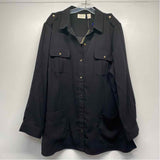 Chico's Women's Size 4-2x Black Solid Button Up Jacket
