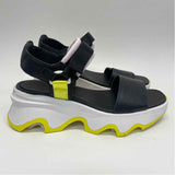 Sorel Size 7.5 Women's Black-White Color Block Strappy Sandals