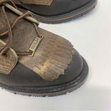 Double H Size 7 Women's Brown Distressed Lace Up Boots