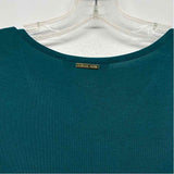 Michael Michael Kors Size S Women's Teal Solid Crew Neck Long Sleeve Top