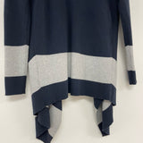 Lauren Ralph Lauren Size S Women's Navy-Gray Color Block Cardigan Sweater