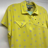 Jamie Sadock Size M Women's Yellow-Green Polka Dot Short Sleeve Activewear Top