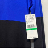 Karen Kane Size L Women's Blue-Black Color Block Turtle Neck Dress