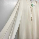 St. John Size L Women's Offwhite Solid Cold Shoulder Blouse