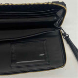 Betsey Johnson White-Black Faux Leather Hearts Zip Around Wallet