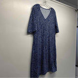 Title Nine Size Xl Women's Navy-White Pattern T-Shirt Dress