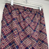 Japna Size M- (6-8) Women's Navy-Multicolor Pattern Wide Leg Pants