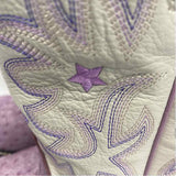 Ariat Size 6.5 Women's Lilac-White Embroidered Western Boots