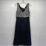 Alex Evenings Size 12-L Women's Black-Silver Shimmer 2 Piece Dress