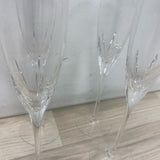 Lenox Firelight Platinum Champagne Flute Clear Cut Glassware - Set of 4