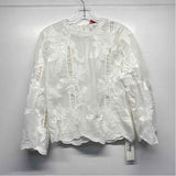 Bishop + Young Size M Women's White Solid Flare Sleeves Blouse