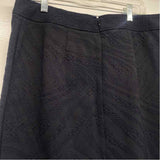 J.McLaughlin Size 12 Women's Navy Brocade Pencil-Knee Skirt