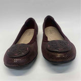 Clarks Collection Size 7 Women's Burgundy Shimmer Ballet Flats Shoes