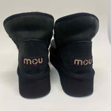 Mou Size 38-7.5 Women's Black Crochet Platform Booties